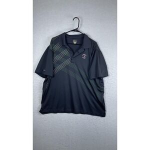 Greg Norman Polo Shirt Mens XL Black Stripe Play Dry Harbour Town‎ Golf Links